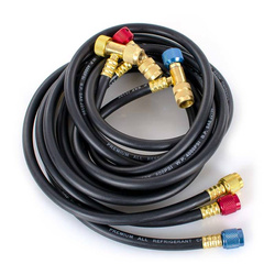 Zestaw węży serwisowych z zaworami odcinającymi 1/4" SAE Black Diamond 23336-SS